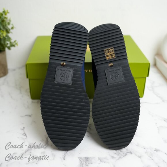 Tory Burch T-Logo Nylon Suede Vintage Sneaker 2.0 in Tory Navy/Blanc - Picture 4 of 14